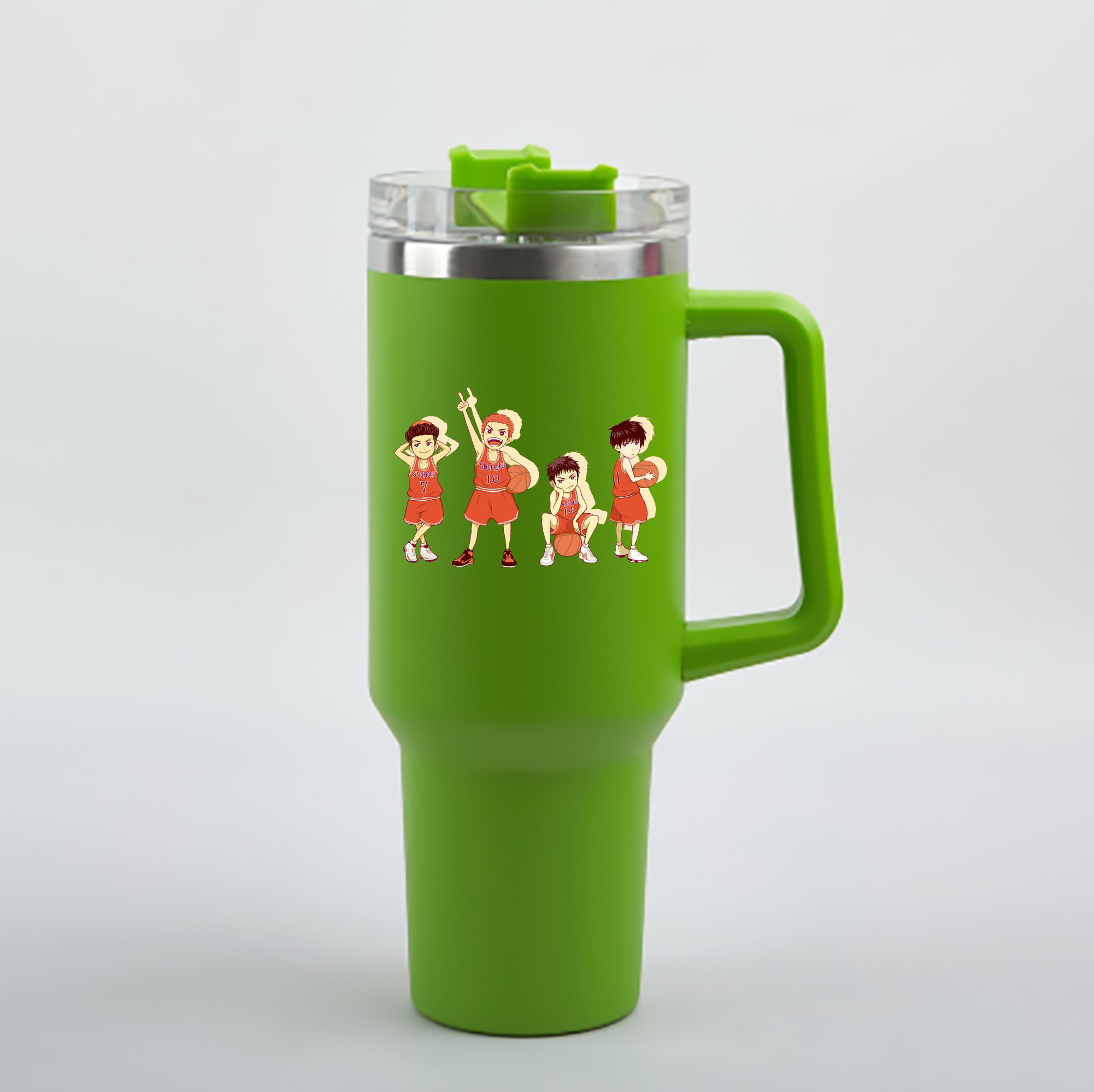 （画像用） SLAM DUNK／スラムダンク 1200mL車用タンブラー - クリスタルステッカー（プラスチックストロー付き）